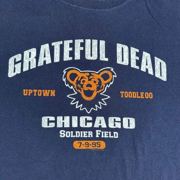 Grateful Dead Chicago Soldier Field 1995 Navy Blue Graphic T-Shirt Mens Large - Picture 4 of 6